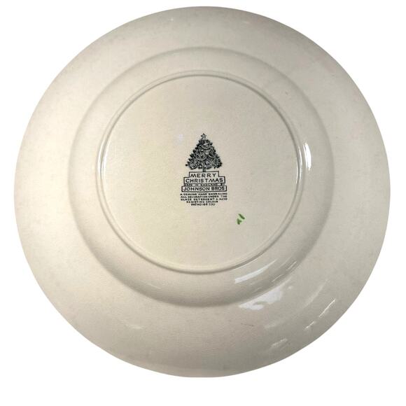 Johnson Brothers England Retired Merry Christmas Dinner Plate-Excellent-Rare - Picture 3 of 5